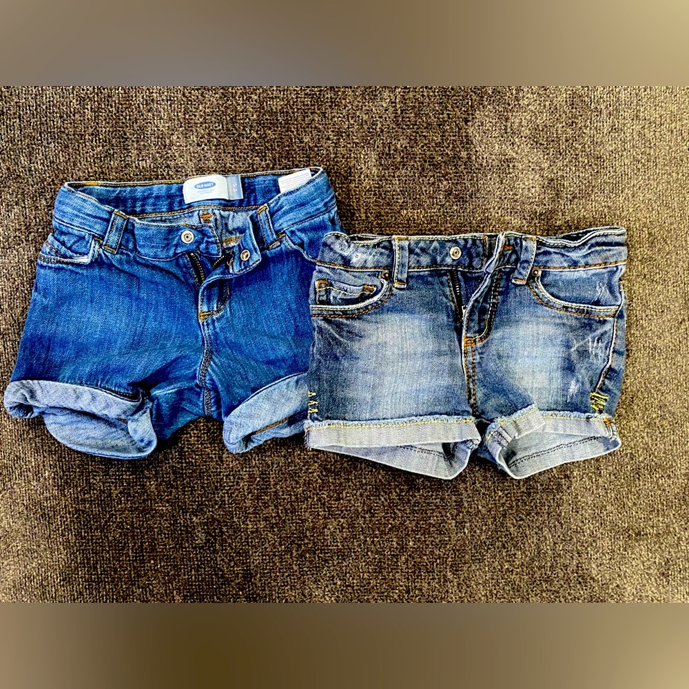 Girls Jean Denim Shorts Bundle x 2 size 4/5 5T